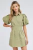Green Shirt Dress Short Sleeve sold by Ally Fashion
