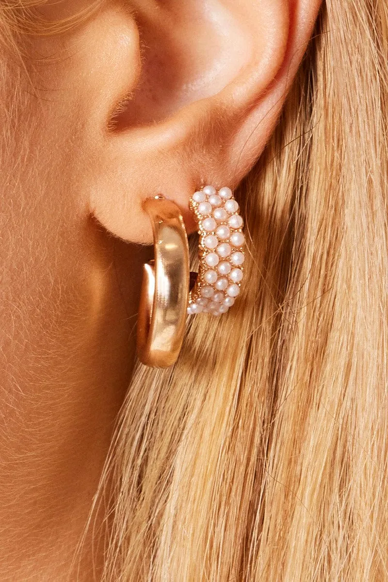 Gold 5 Pack Earrings Set sold by Ally Fashion product image thumbnail 2