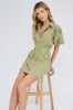 Green Shirt Dress Short Sleeve sold by Ally Fashion