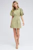 Green Shirt Dress Short Sleeve sold by Ally Fashion