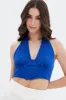 Blue Halter Top Back Zip sold by Ally Fashion