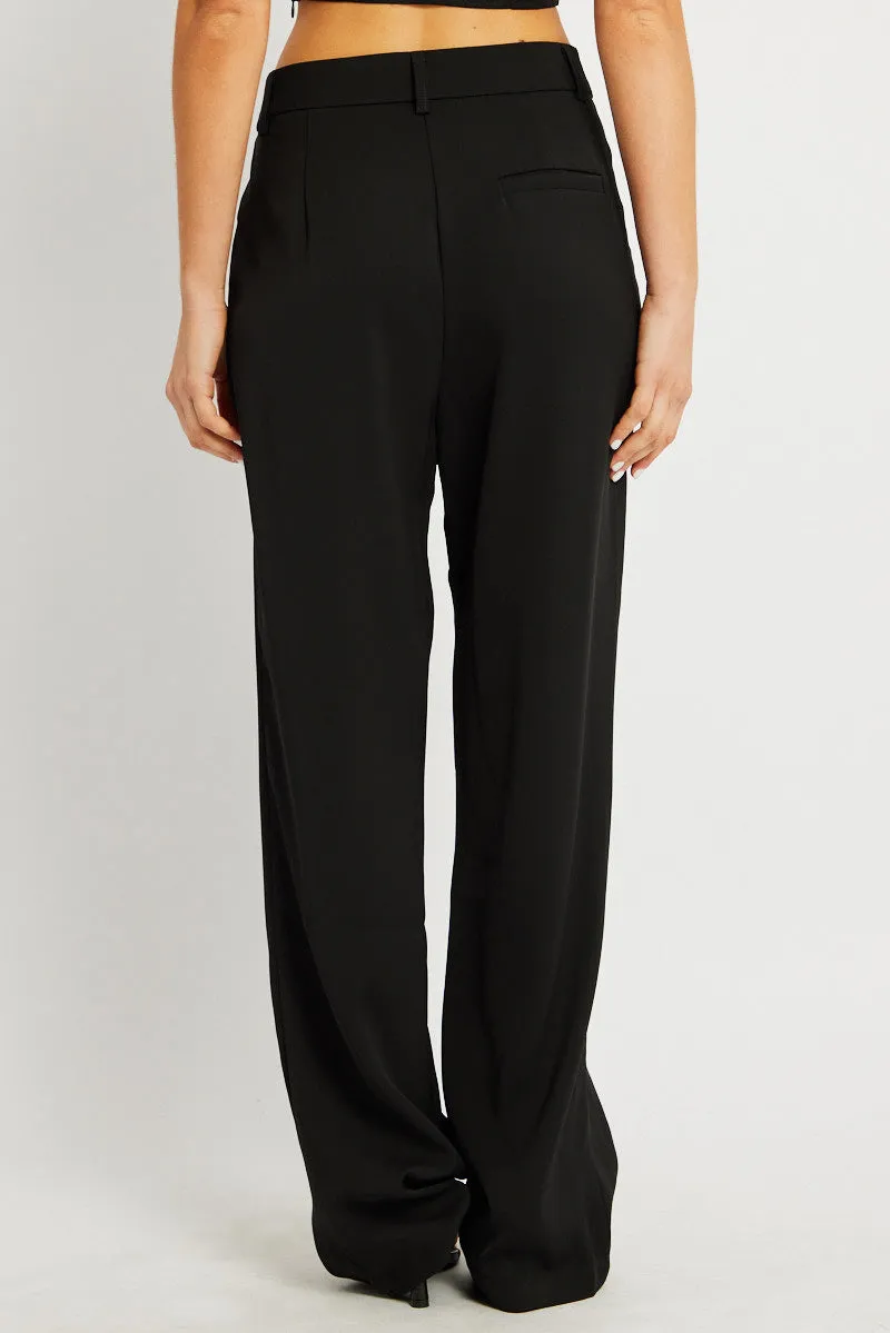 Black Wide Leg Pants Mid Rise sold by Ally Fashion product image thumbnail 5