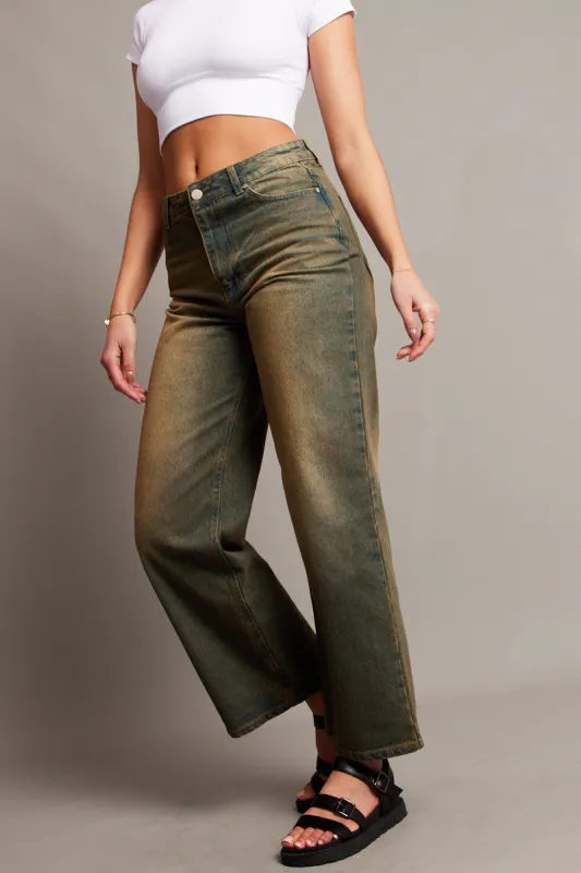 Denim Baggy Jeans Mid Waist Wide Leg sold by Ally Fashion