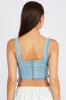 Denim Corset Sleeveless Scoop Neck Lace Up Stretch sold by Ally Fashion