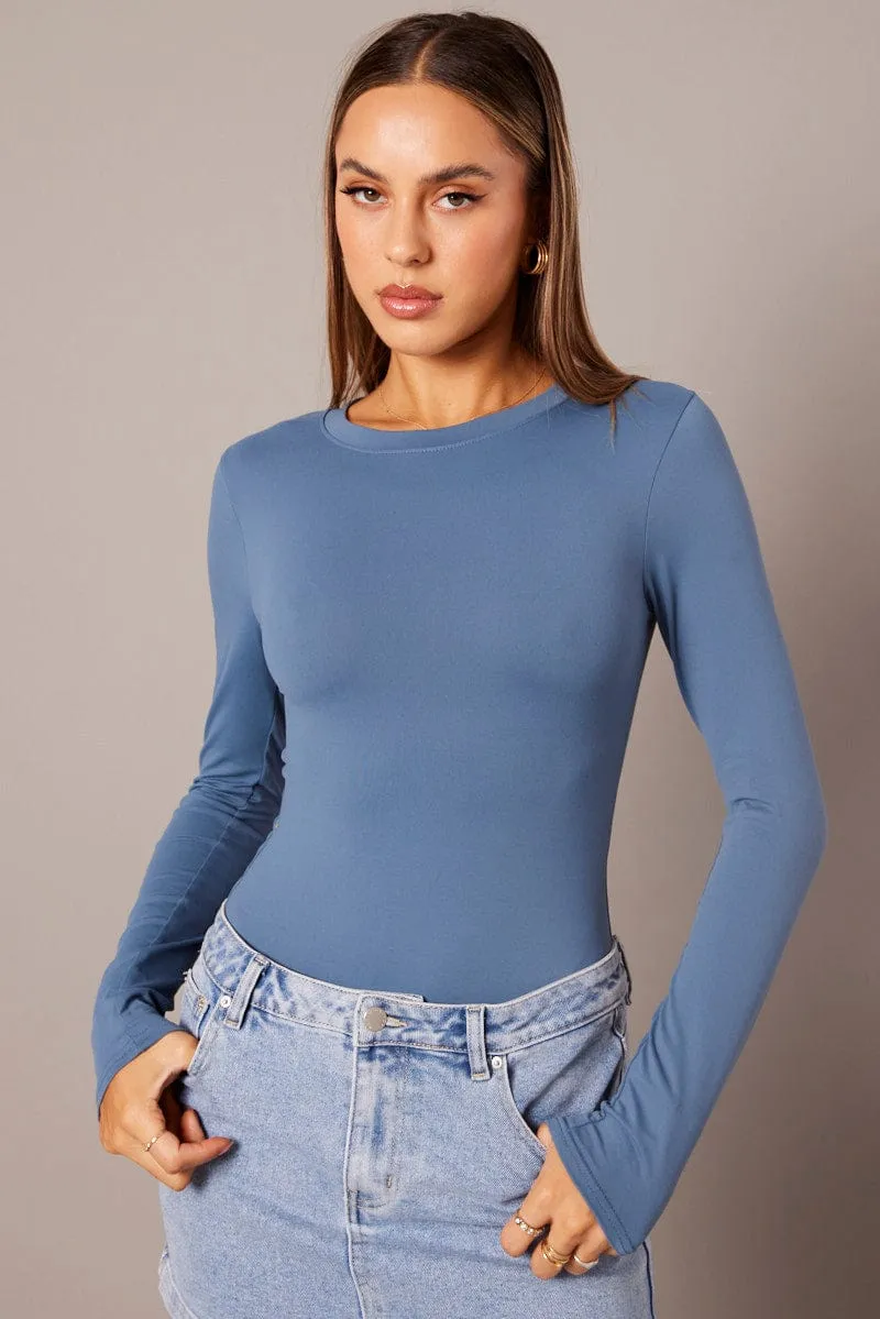 Blue Supersoft Bodysuit Long Sleeve sold by Ally Fashion product image thumbnail 3