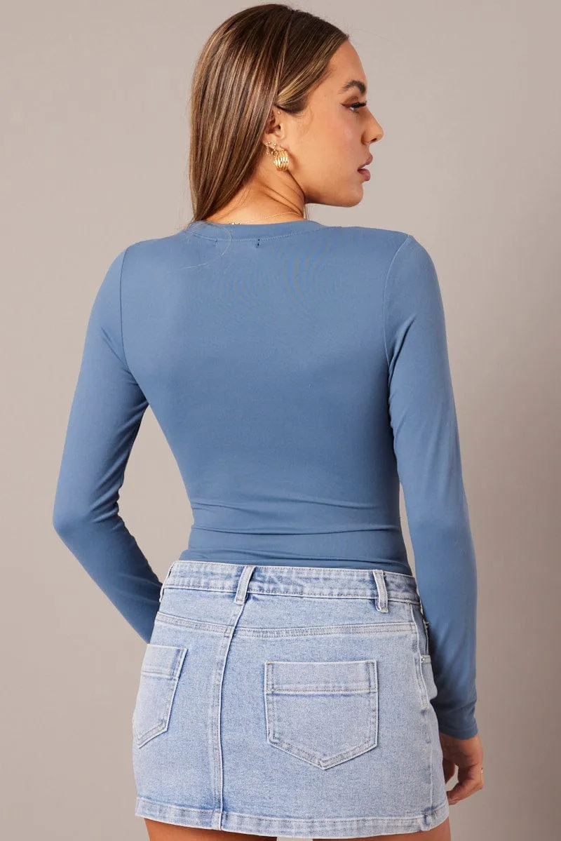 Blue Supersoft Bodysuit Long Sleeve sold by Ally Fashion product image thumbnail 4