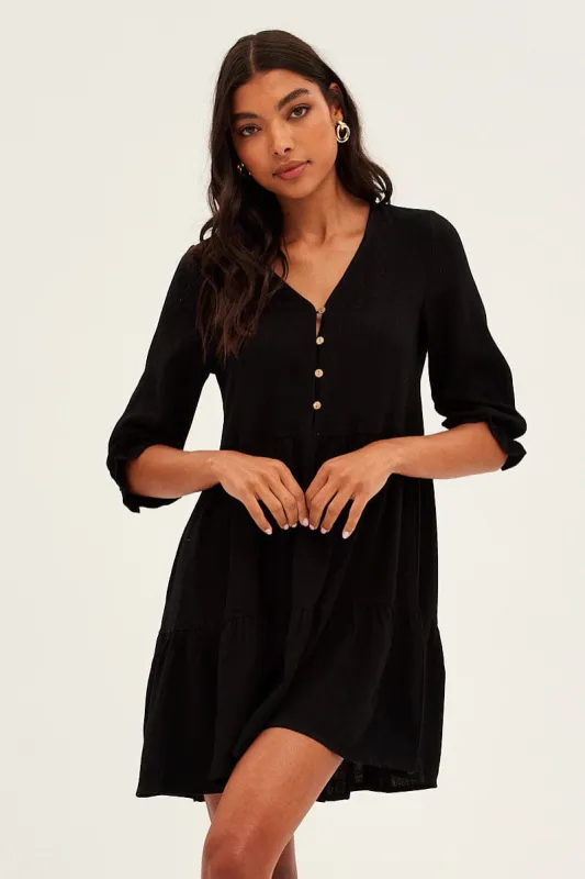 Black Smock Mini Dress sold by Ally Fashion