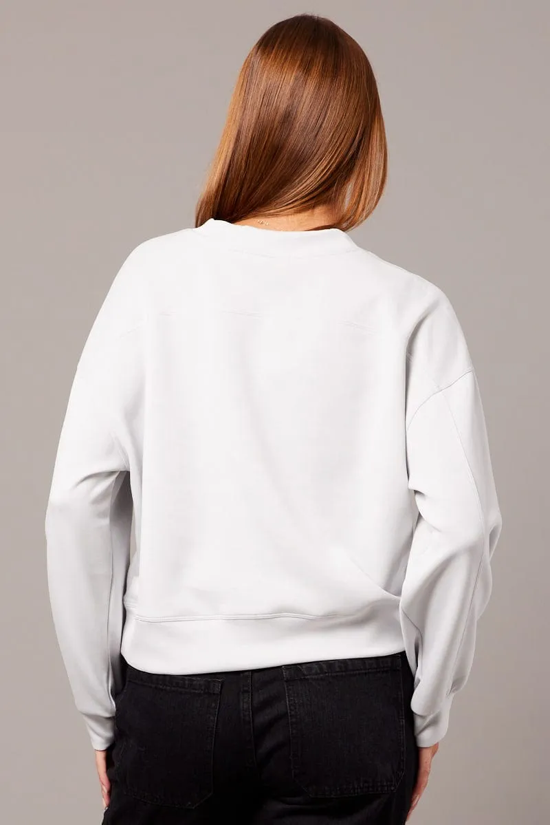 Grey Crop Sweater Long Sleeve Oversized sold by Ally Fashion product image thumbnail 5