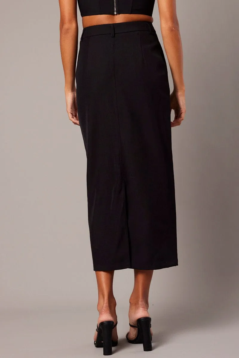 Black Tailored Maxi Skirt High Rise sold by Ally Fashion product image thumbnail 5