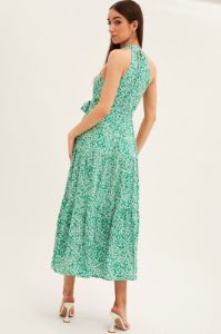 Green Floral Halter Neck Floral Maxi Dress sold by Ally Fashion
