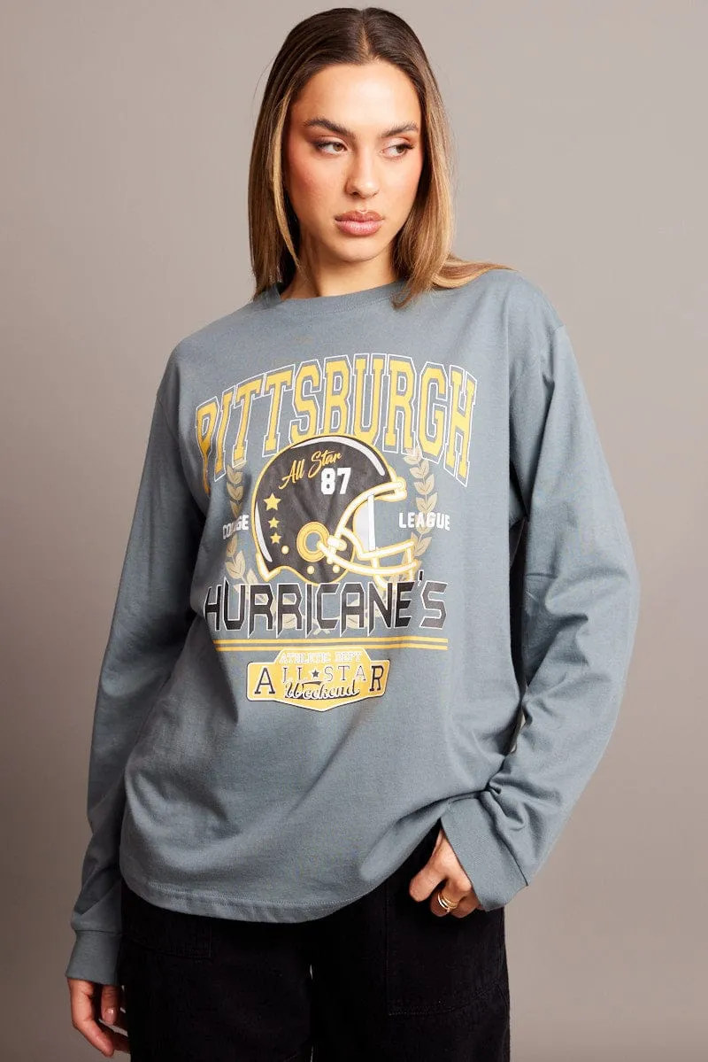 Green Graphic Tee Long Sleeve sold by Ally Fashion product image thumbnail 3