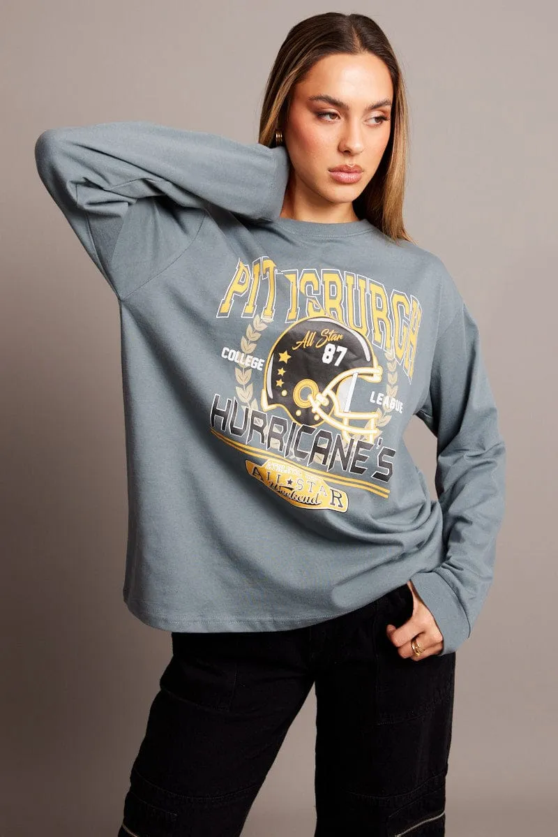 Green Graphic Tee Long Sleeve sold by Ally Fashion