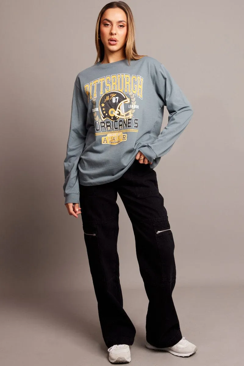 Green Graphic Tee Long Sleeve sold by Ally Fashion product image thumbnail 2