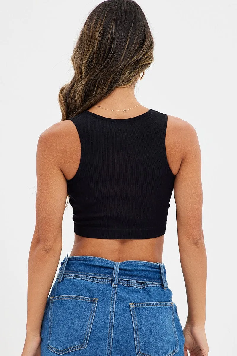 Black Tank Top Laser Cut Seamless sold by Ally Fashion product image thumbnail 5