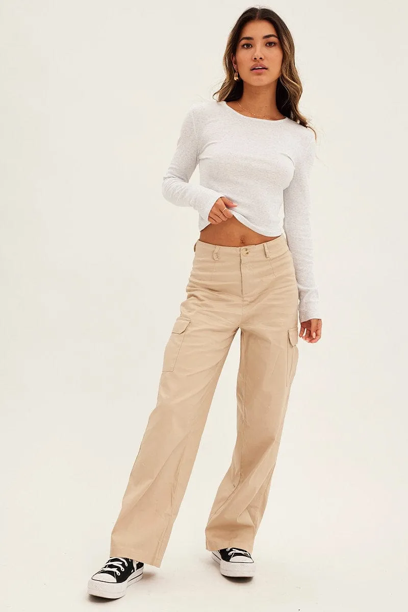 White Crop Top Long Sleeve sold by Ally Fashion product image thumbnail 2