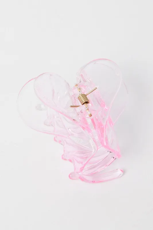 Pink Heart Claw Clip sold by Ally Fashion
