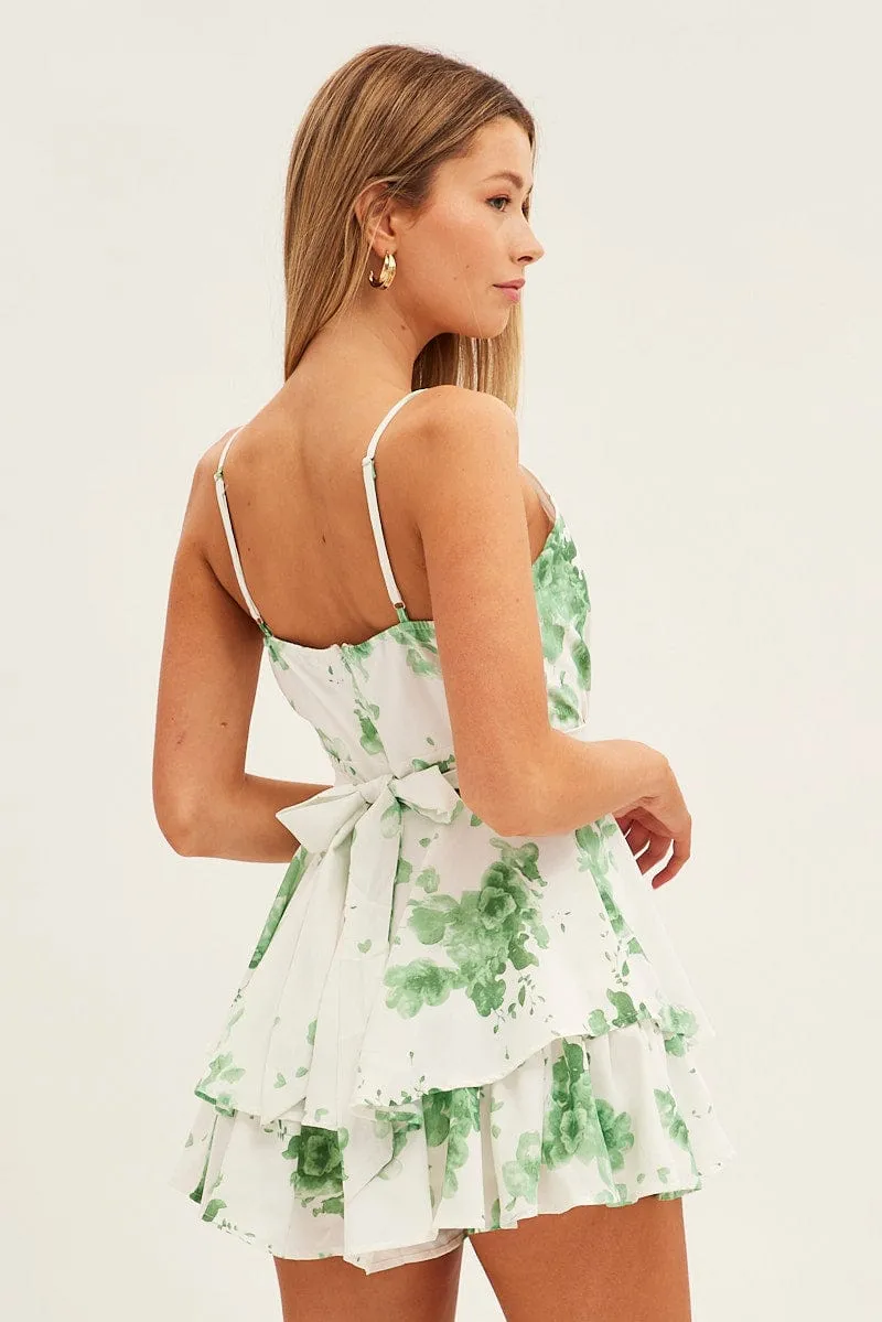 Floral Print Layered Playsuit Mini Sleeveless V Neck sold by Ally Fashion product image thumbnail 5