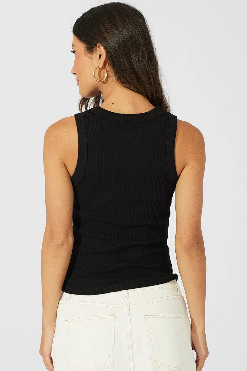 Black Tank Top Sleeveless Crew Neck sold by Ally Fashion product image thumbnail 5