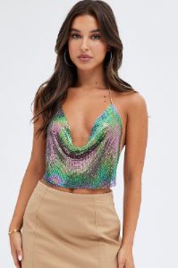 Multi Chainmail Top Party Evening sold by Ally Fashion