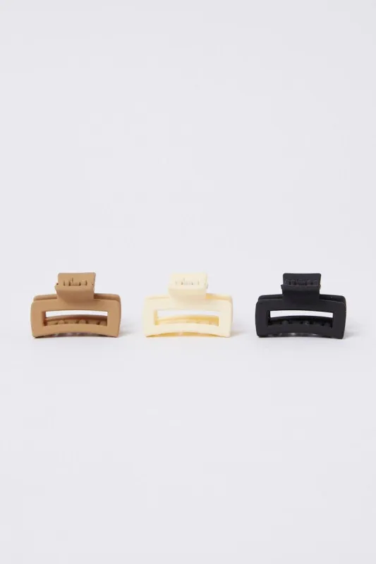 Multi 3 Pack Rectangle Claw Clips sold by Ally Fashion