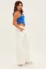 White Cargo Pant Wide Leg Elastic Waist Cotton Twill sold by Ally Fashion