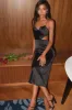 Black Midi Dress Satin Cutout sold by Ally Fashion