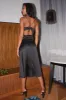 Black Midi Dress Satin Cutout sold by Ally Fashion