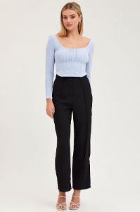 Blue Top Long Sleeve Gathered Bust sold by Ally Fashion