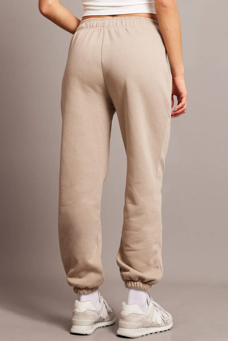 Brown Track Pants High Rise sold by Ally Fashion product image thumbnail 4