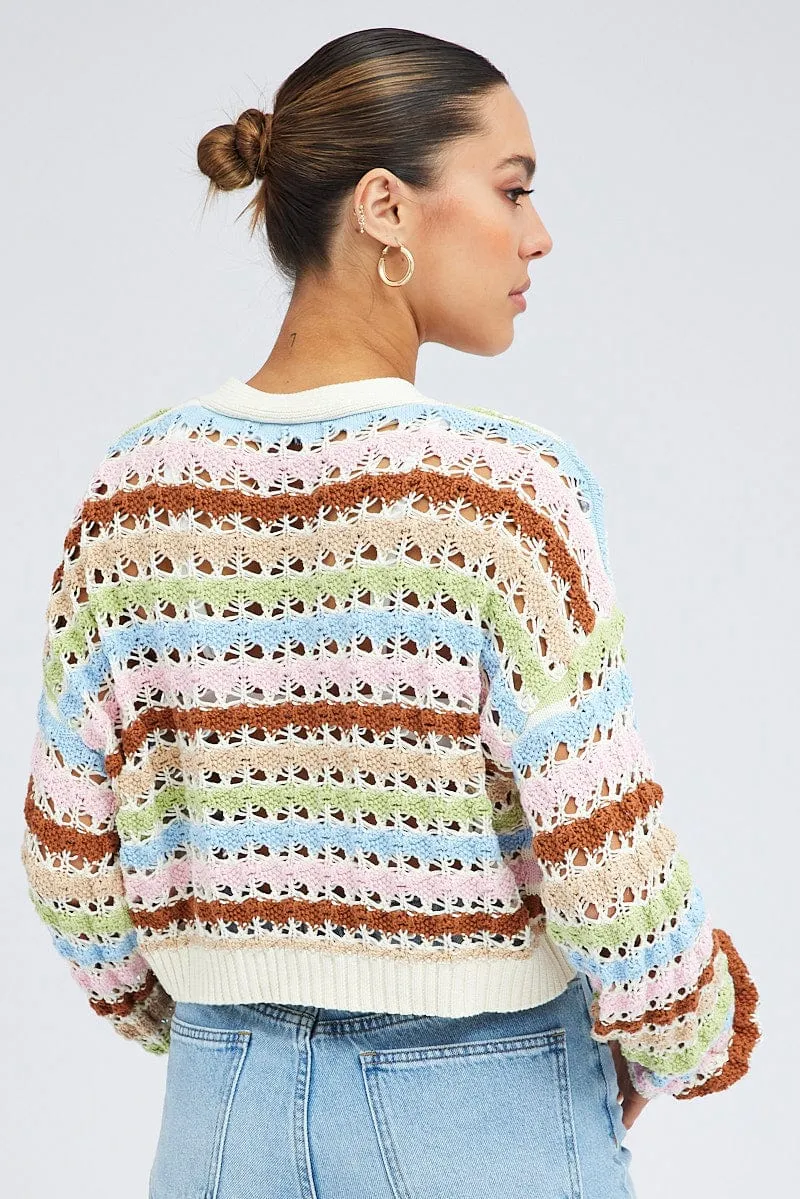 Multi Crochet Cardigan Long Sleeve sold by Ally Fashion product image thumbnail 5