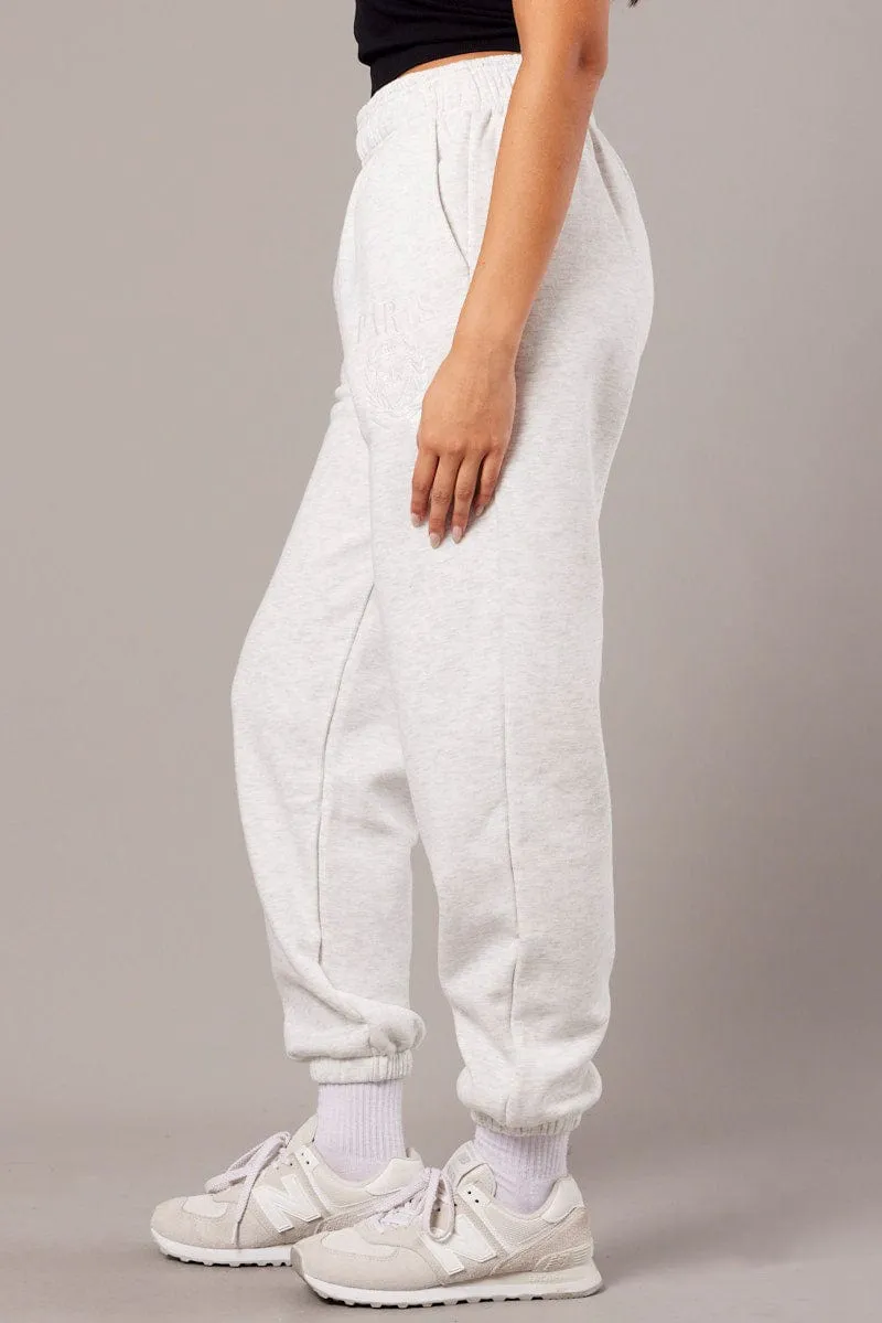 Grey Track Pants High Rise sold by Ally Fashion product image thumbnail 4