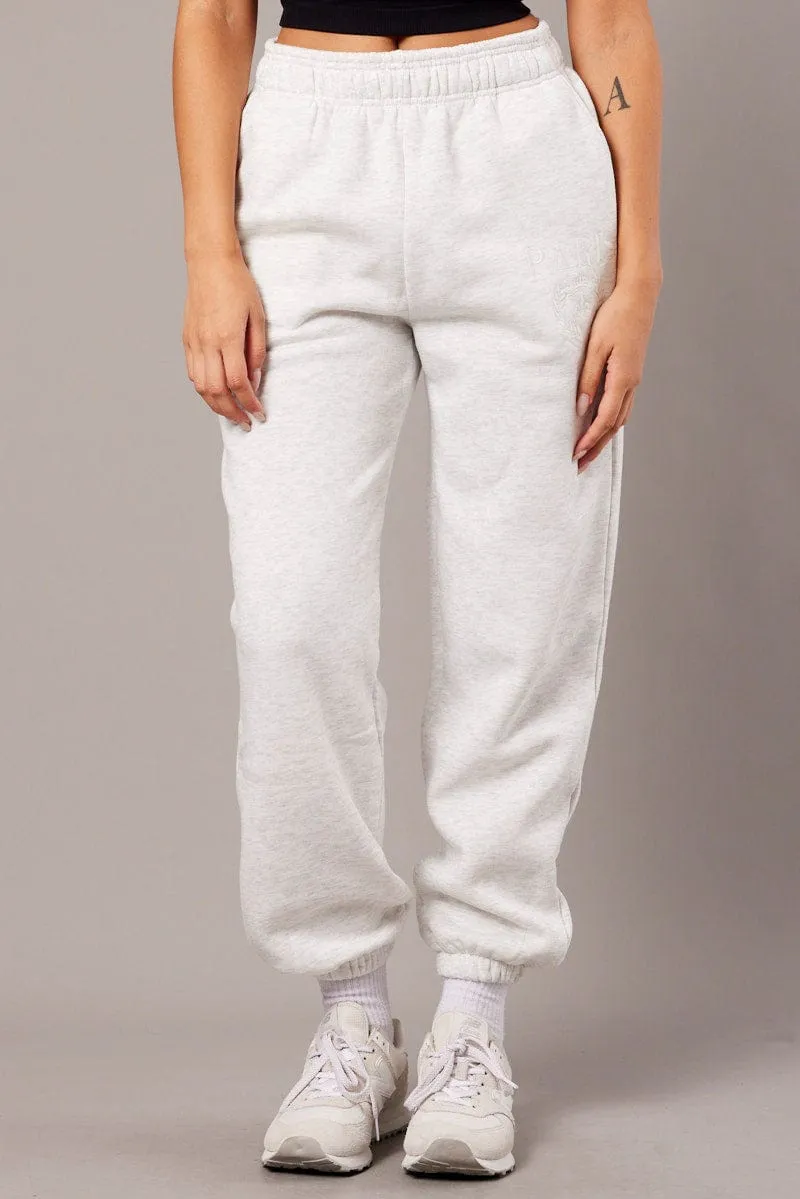 Grey Track Pants High Rise sold by Ally Fashion