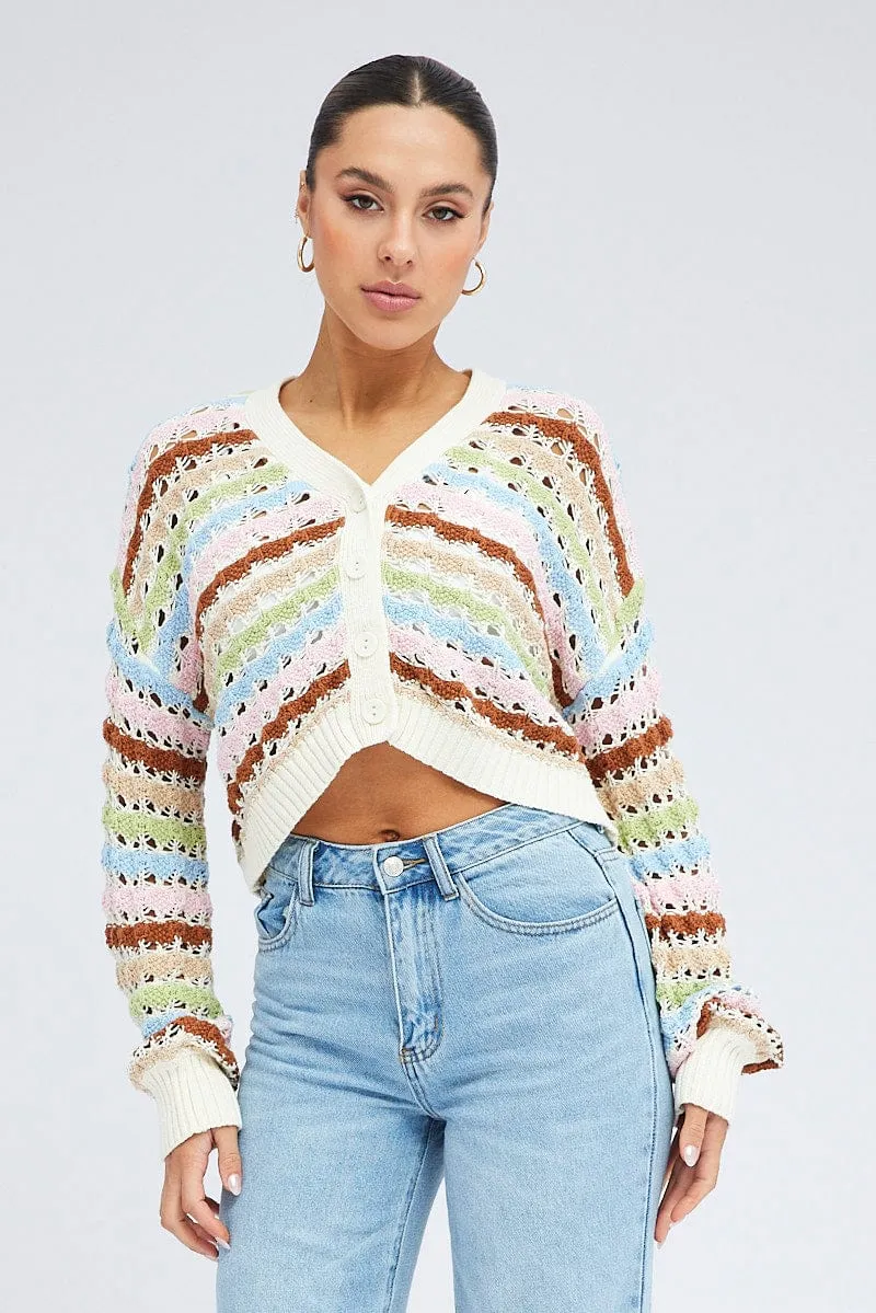 Multi Crochet Cardigan Long Sleeve sold by Ally Fashion product image thumbnail 3