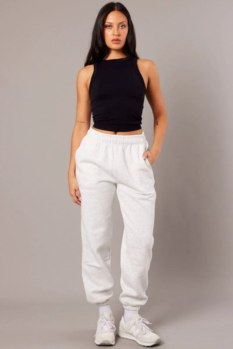 Grey Track Pants High Rise sold by Ally Fashion product image thumbnail 2