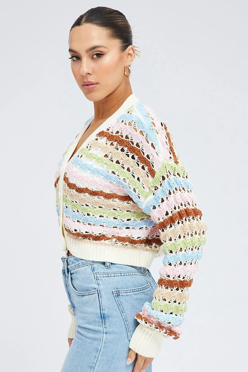 Multi Crochet Cardigan Long Sleeve sold by Ally Fashion product image thumbnail 4