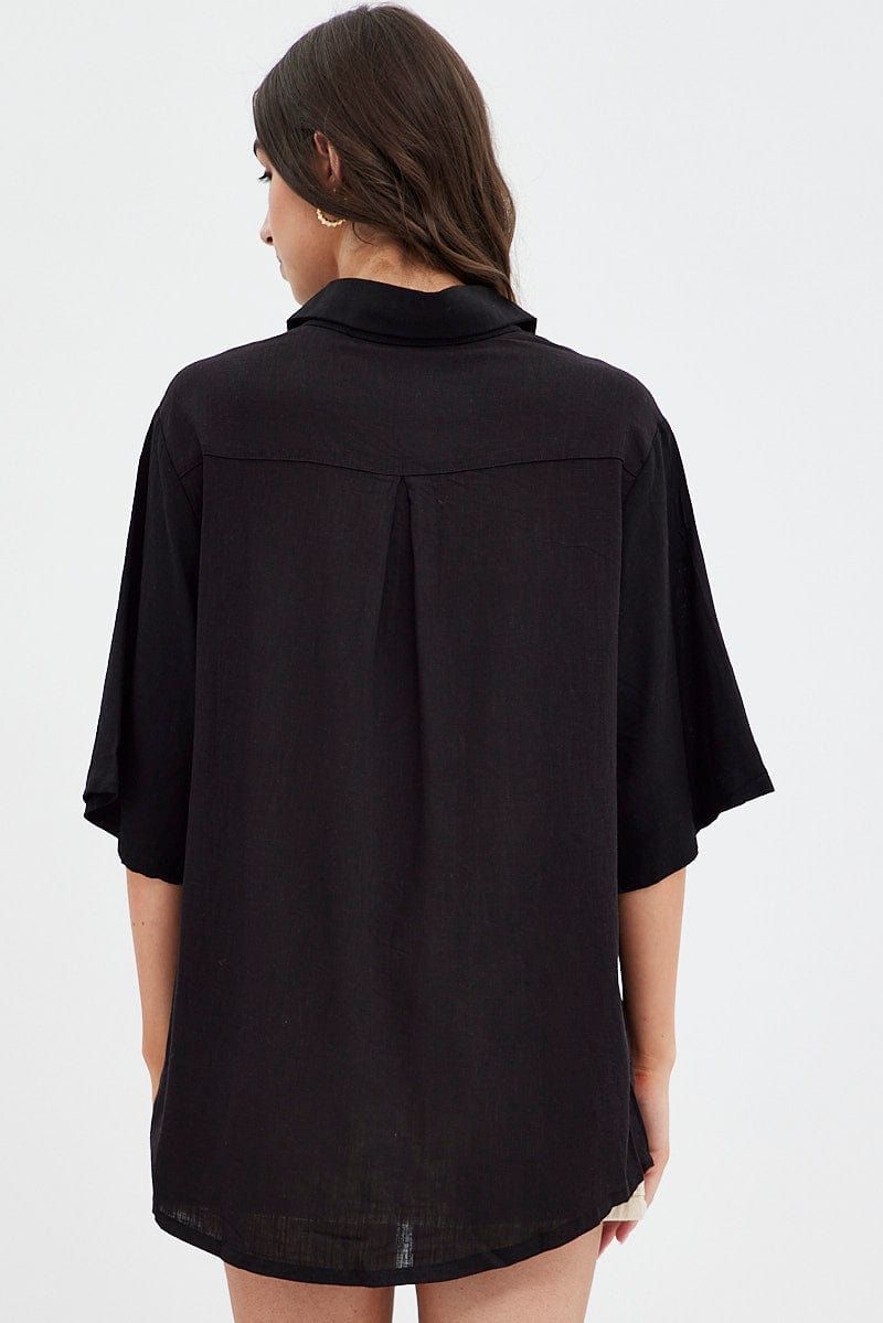 Black Shirt Collar Short Sleeve sold by Ally Fashion product image thumbnail 5