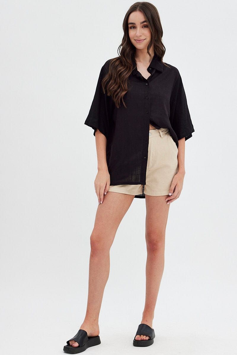 Black Shirt Collar Short Sleeve sold by Ally Fashion product image thumbnail 2