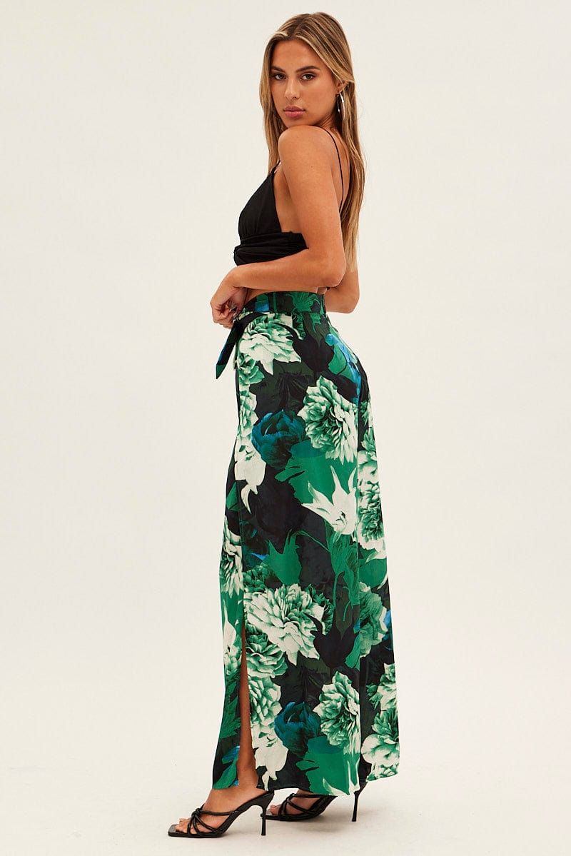 Abstract Print Wide Leg Pants High Rise Front Split sold by Ally Fashion product image thumbnail 4