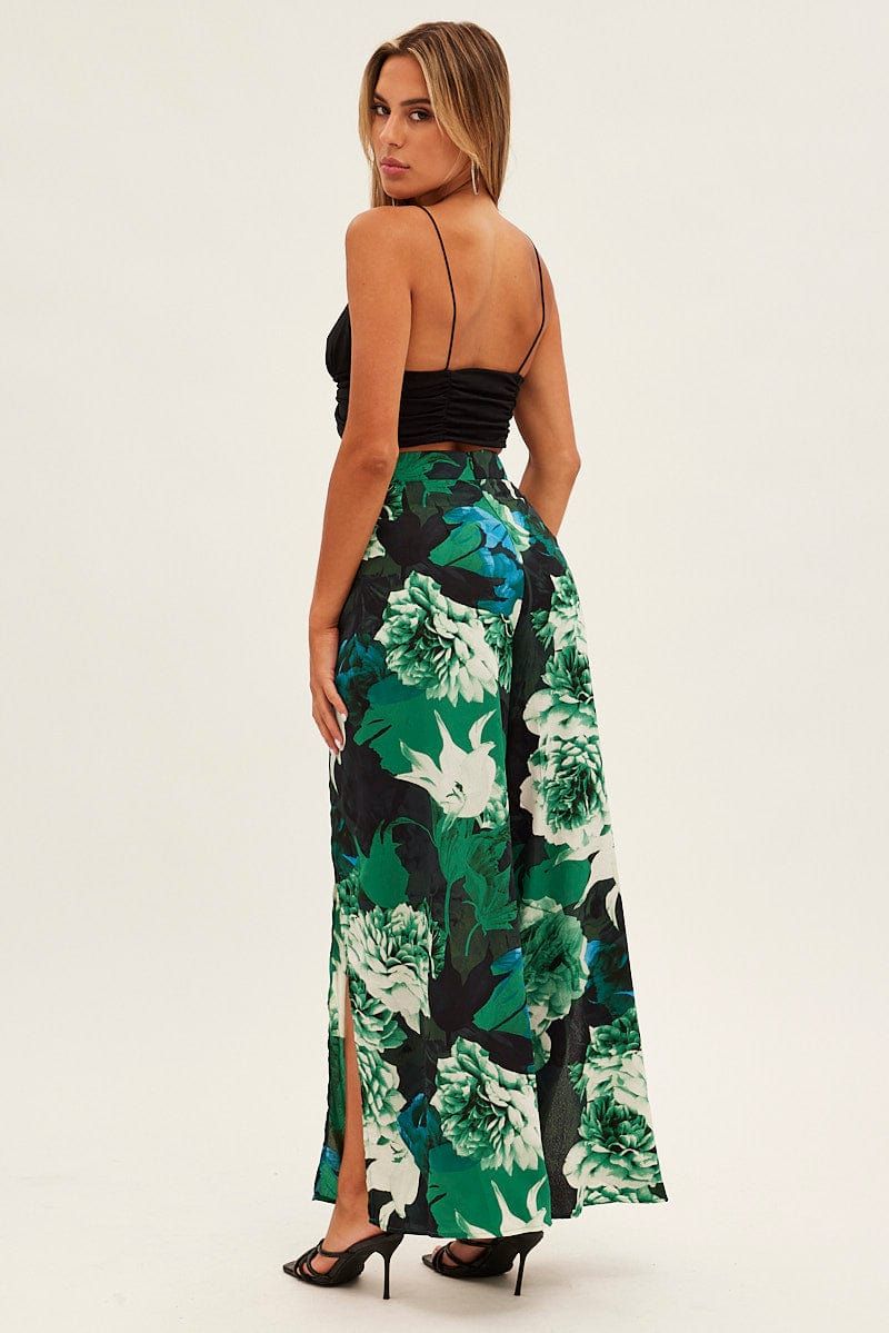 Abstract Print Wide Leg Pants High Rise Front Split sold by Ally Fashion product image thumbnail 5