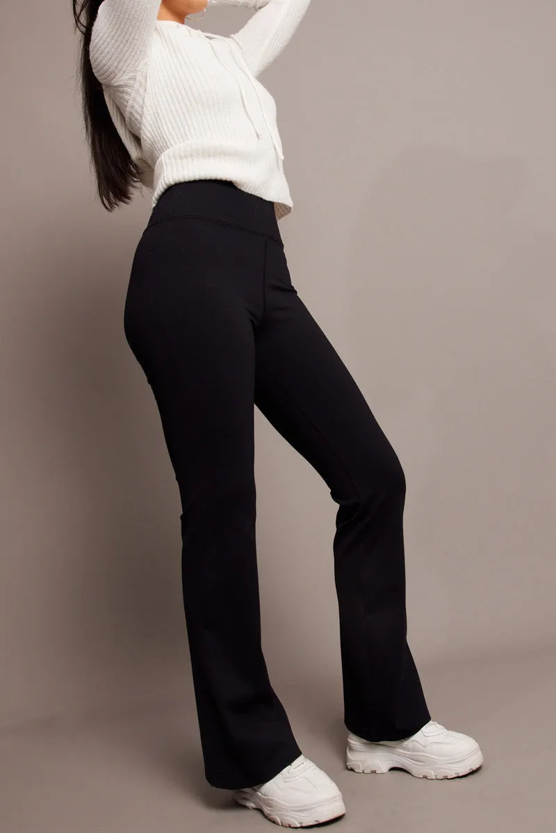 Black Flared Leggings High Rise Pants sold by Ally Fashion