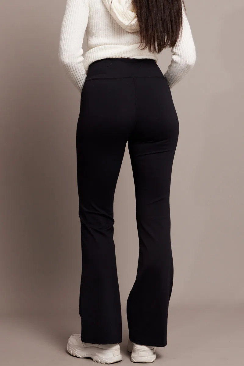 Black Flared Leggings High Rise Pants sold by Ally Fashion product image thumbnail 5