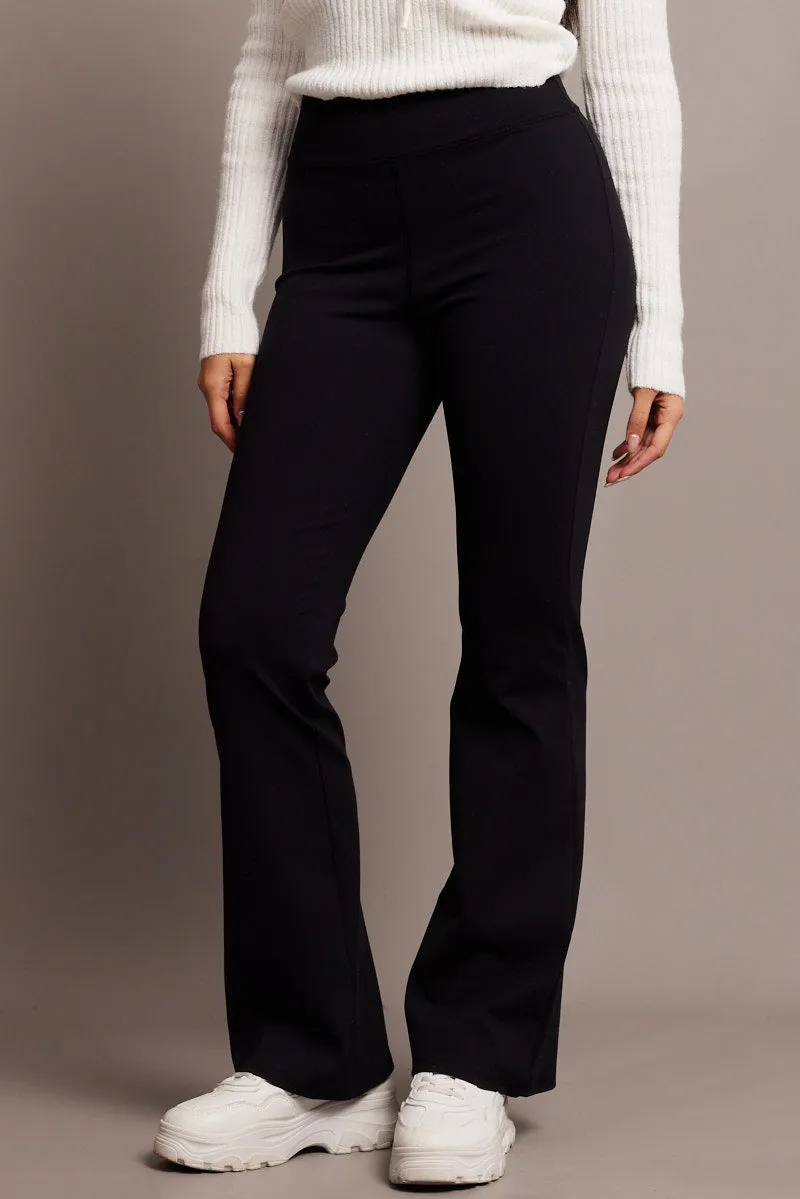 Black Flared Leggings High Rise Pants sold by Ally Fashion product image thumbnail 3