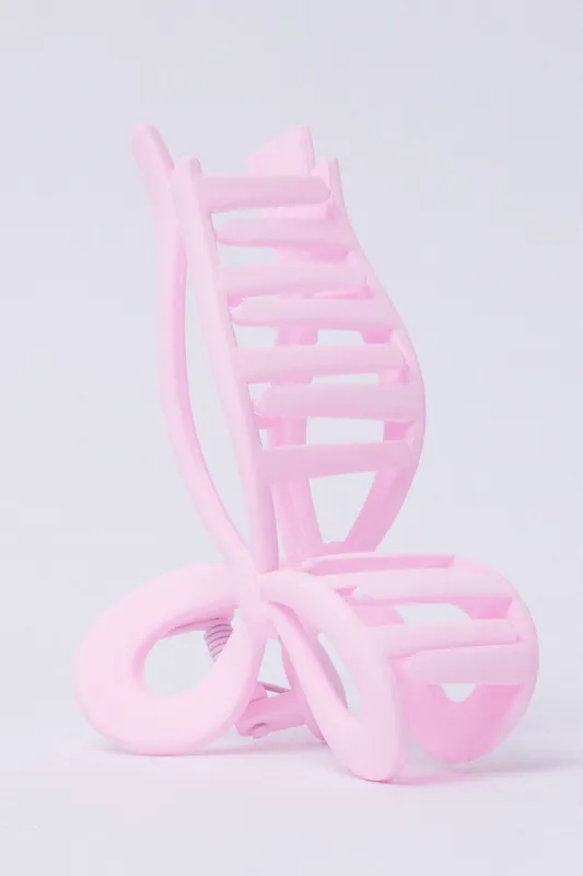 Pink Bow Hair Claw Clip sold by Ally Fashion
