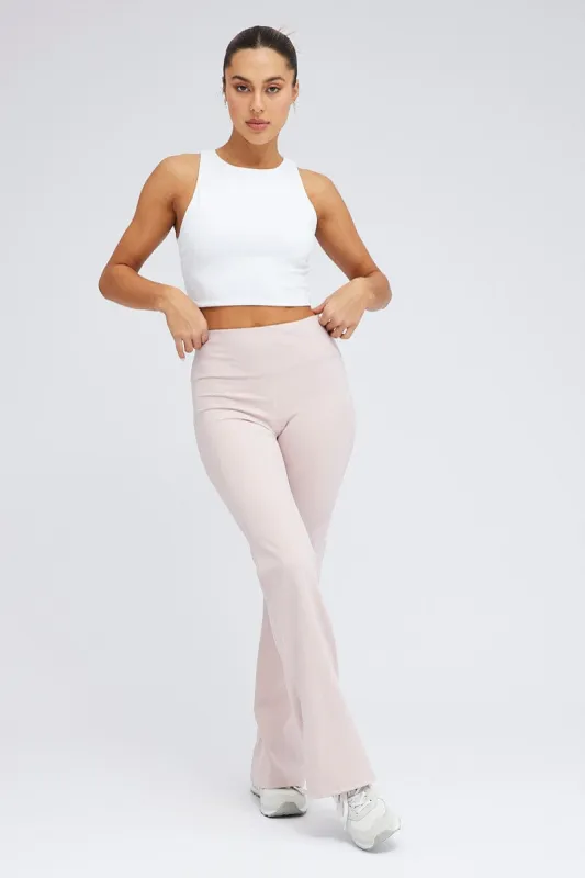 Beige Flare Leg Pants Legging sold by Ally Fashion