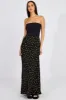Black Floral Slip Skirt Maxi Linen Blend sold by Ally Fashion