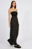 Black Floral Slip Skirt Maxi Linen Blend sold by Ally Fashion
