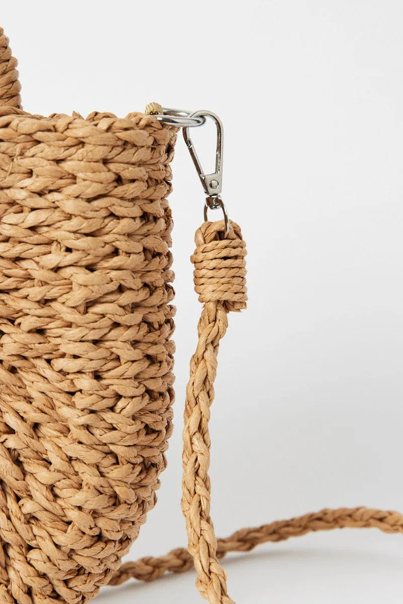 Beige Straw Crossbody Bag sold by Ally Fashion product image thumbnail 2