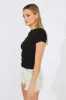 Black Longline T Shirt Short Sleeve Crew Neck sold by Ally Fashion