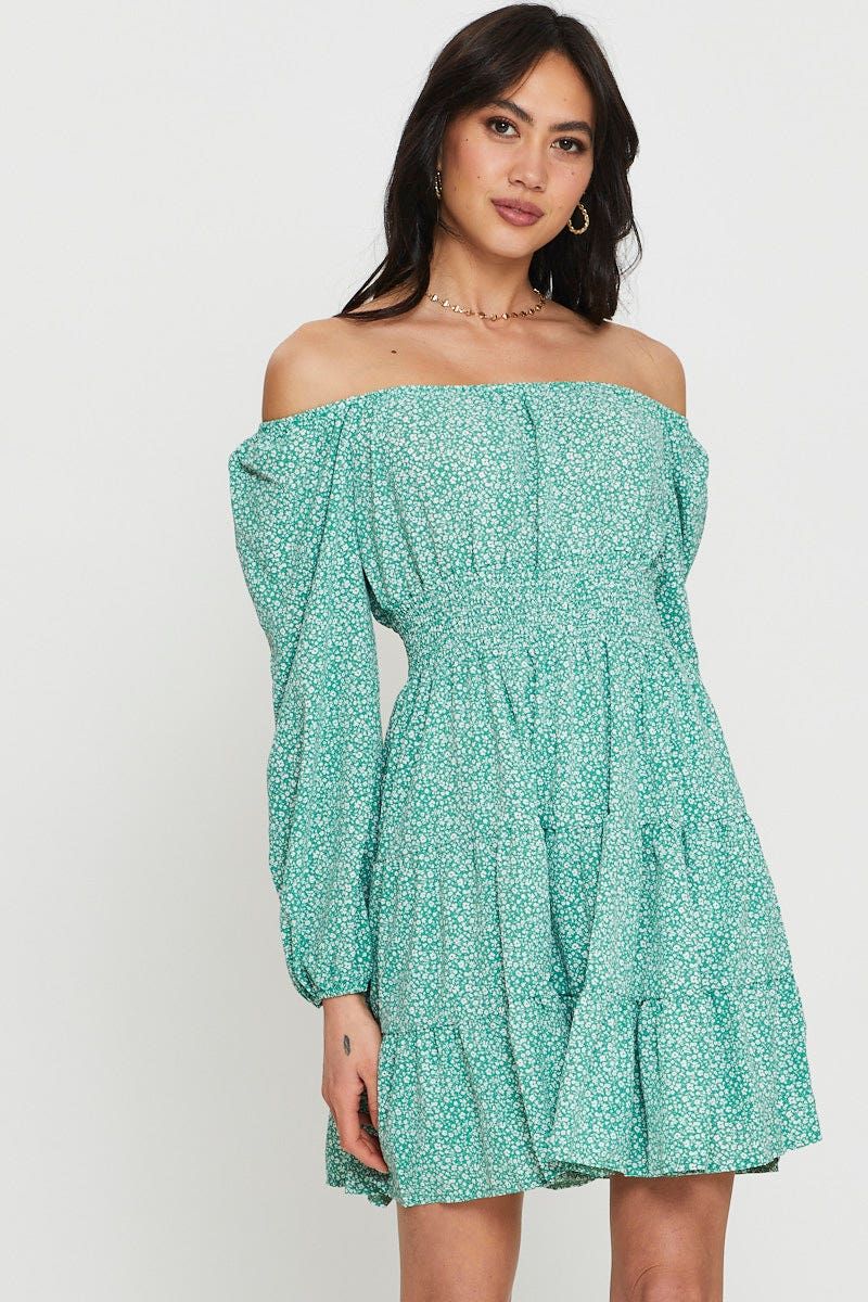 Print Mini Dress Long Sleeve sold by Ally Fashion product image thumbnail 5