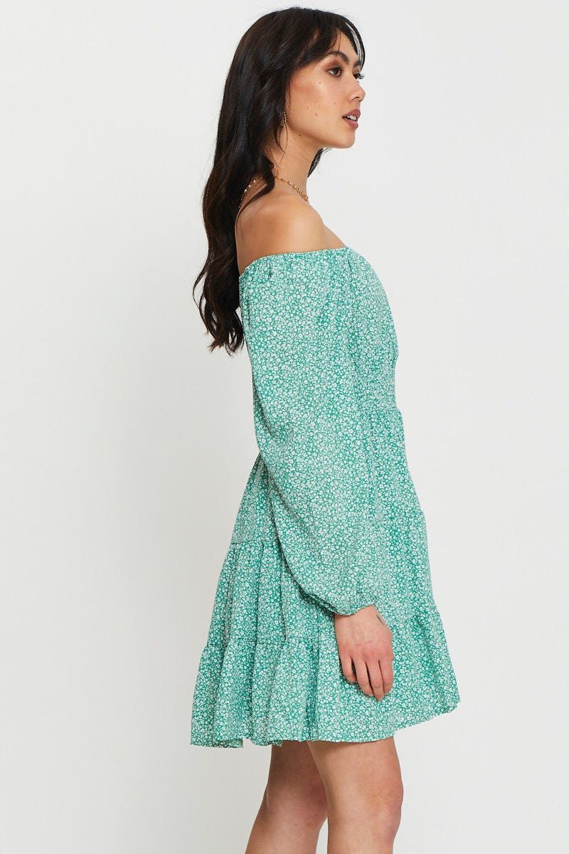Print Mini Dress Long Sleeve sold by Ally Fashion product image thumbnail 3